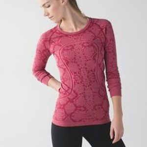 Lululemon Swiftly LS Cranberry Snake Print